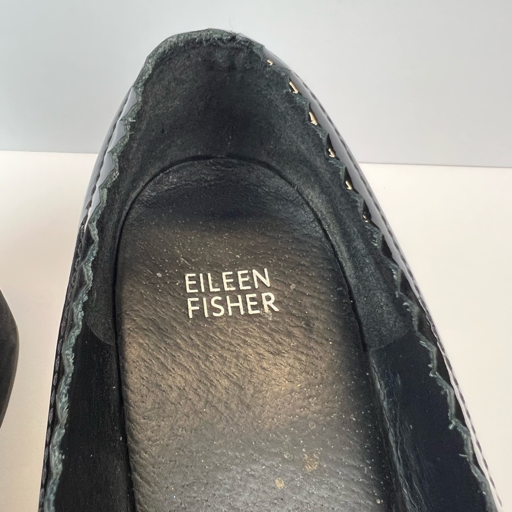 Eileen Fisher Black Patent Leather Loafers - Picture 6 of 9